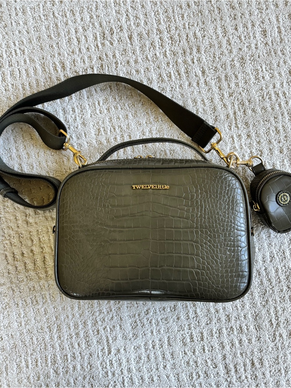 TWELVElittle Olive Croc-Embossed Baby Bag